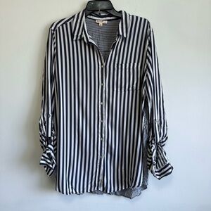 Anthropologie Jane and Delancey Oversized Striped Button Down Top